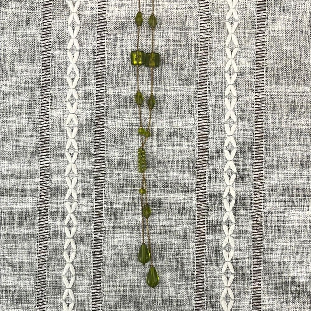 Boho Green Glass Beaded Necklace
